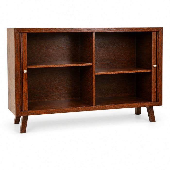 Amish Tambour Mid Century Style Storage Cabinet Tv Stand
