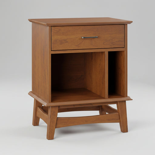 Amish Taunton 1 Drawer Nightstand Open Nightstands Mid-Century