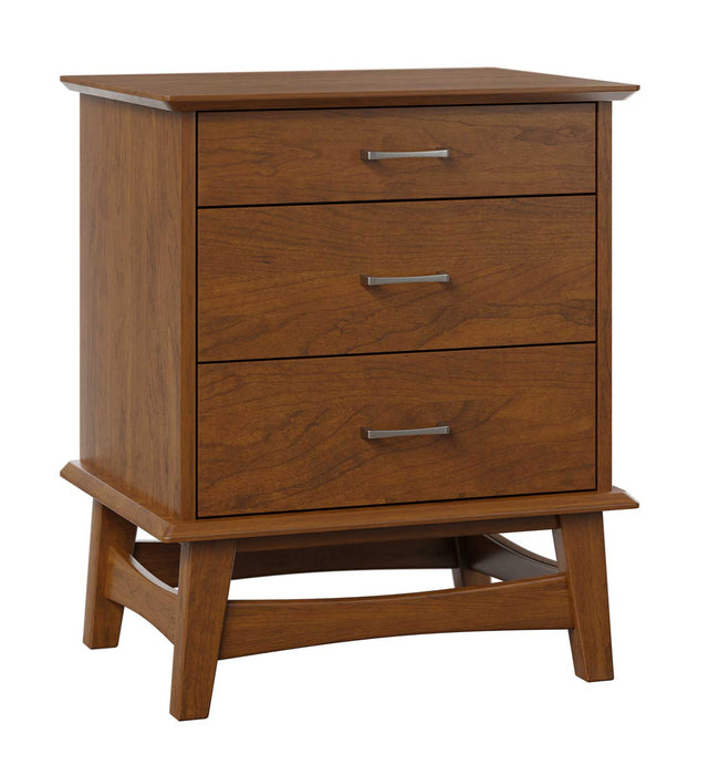 Amish Taunton 3 Drawer Nightstand Nightstands Mid-Century