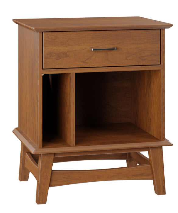 Amish Taunton 1 Drawer Nightstand Open Nightstands Mid-Century