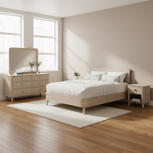 Amish Taylor Modern Mid Century Style Bedroom Set with Platform Bed