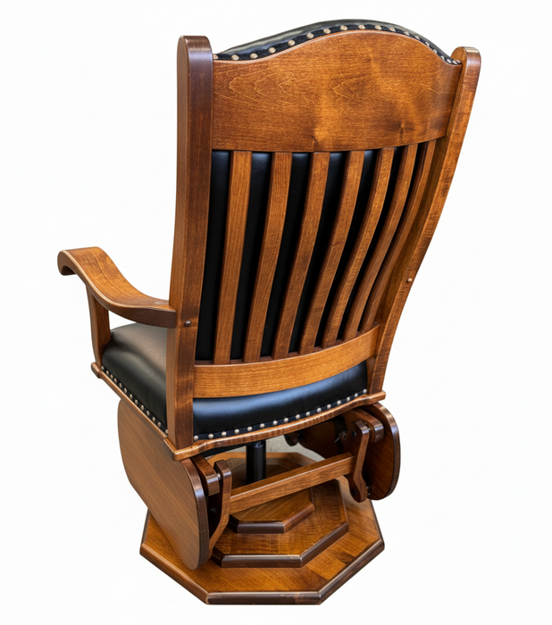 Amish Texas Octagon Base Swivel Glider - SPG-47 Buckeye Rockers Glider - Solid Maple Swivel Glider - Friction Free Glider 3