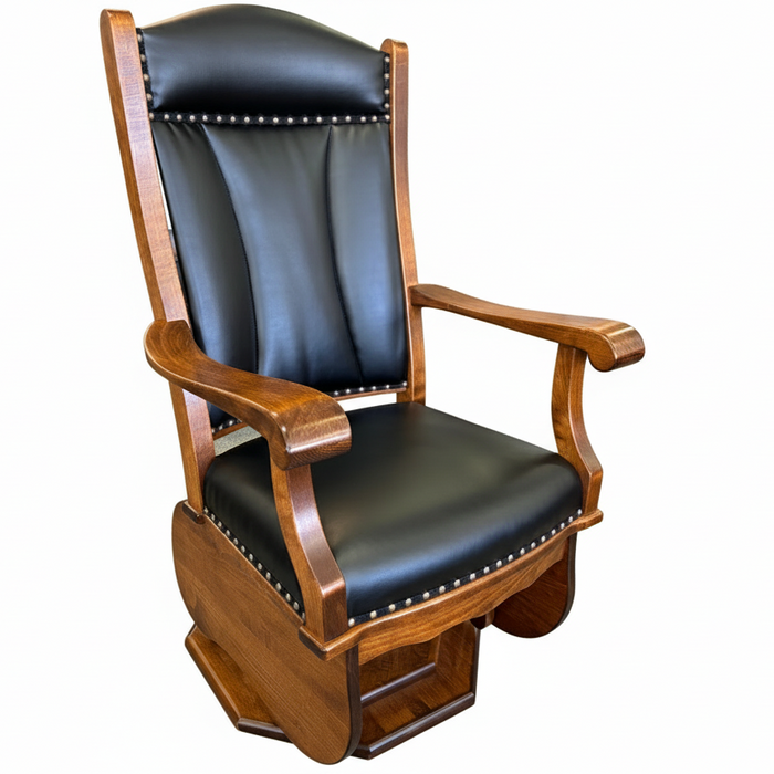Amish Texas Octagon Base Swivel Glider - SPG-47 Buckeye Rockers Glider - Solid Maple Swivel Glider - Friction Free Glider