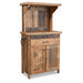 Amish Timber Ridge Reclaimed Coffee Bar - Genuine Reclaimed Barnwood Coffee  - Coffee Hutch With Outlet and Mug Hangers - K-Cup Holder - Pull-out Surface - Storage Underneath - Solid Wood - Blank Background 2