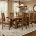 Amish Timberland Reclaimed Barnwood Dining Set - 3" Thick Table Top - Breadboard Ends & Plank Top - Farmhouse Amish Dining Set