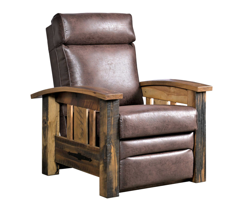 Amish Tiverton Reclaimed Barnwood Recliner  - Genuine Reclaimed Barnwood - Quality Fabrications - No Backgroound
