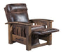 Amish Tiverton Reclaimed Barnwood Recliner  - Genuine Reclaimed Barnwood - Quality Fabrications - No Background - Position 1