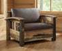 Amish Tiverton Reclaimed Barnwood Sleeper Chair - Genuine Reclaimed Barnwood - Quality Fabrications - Commercial Photo - Closed