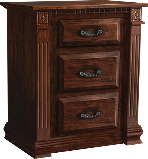 Amish Traditional 3-Drawer Night Stand - Solid Cherry Wood