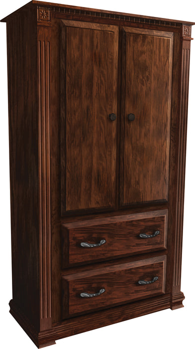 Amish Traditional Armoire in s-14 Stain on Cherry Wood