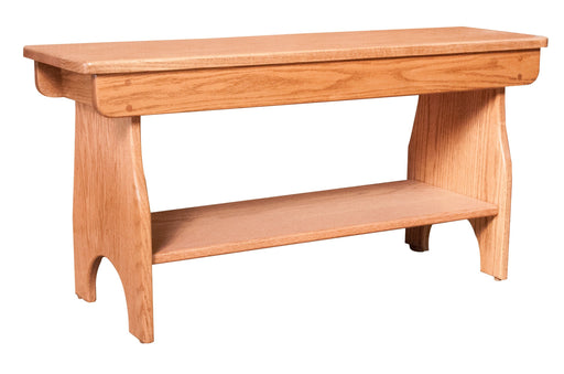 Amish Traditional Bench With Shelf - Multiple Sizes Benches No Back Traditional