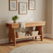 Amish Traditional Entry Bench with Shelf Solid Oak OCS-103 MX Stain Color