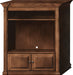 Amish Traditional Flat Screen entertainment Center with 2 pull out drawers in Medium Stain on Oak wood