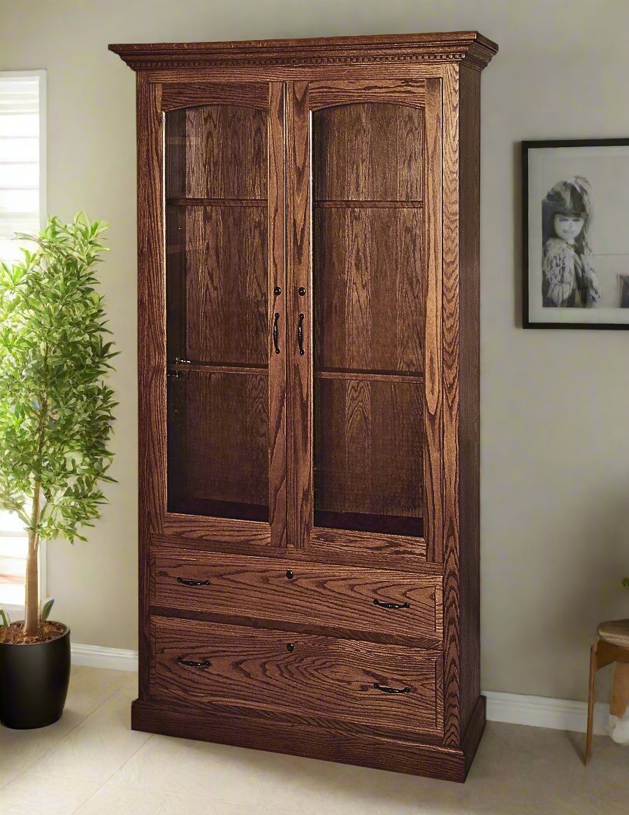 Amish Hunter Traditional 21-Gun Cabinet (Multiple Sizes) 8 Gun | 34.5" Width Gun Cabinets Corner Style Mission