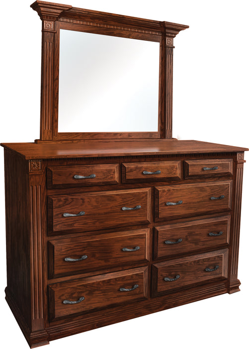 Amish Traditional High Dresser - Solid Cherry Wood - Front View