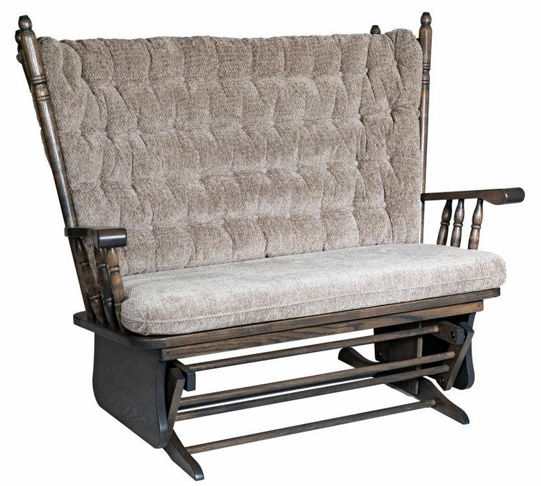 Amish Gliding Loveseat Oak with Antique Slate Stain Traditional Style