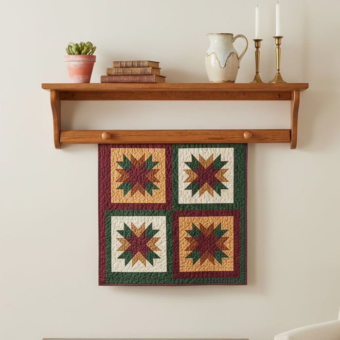 Amish Traditional Quilt Clamp Shelf - Multiple Size - Hobby Hill Woodworking - Solid Oak Amish Shelf
