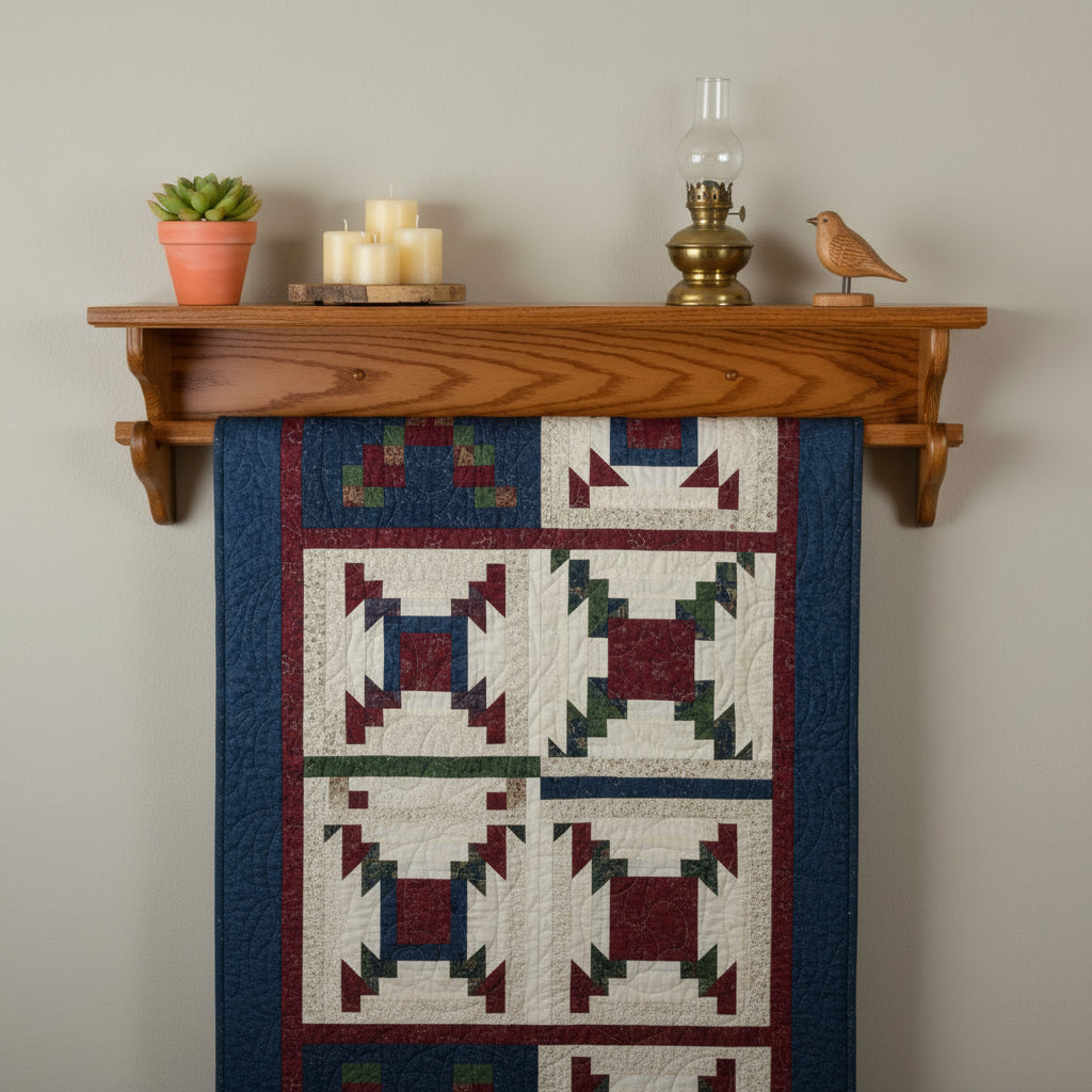 Amish Traditional Quilt Shelf Solid Oak - Multiple Size - Hobby Hill Woodworking - Solid Oak Shelf