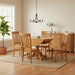 Amish Traditional Single Pedestal Drop Leaf Table - Amish Round Drop Leaf Table - Amish Solid Oak Drop Leaf Table - Honey Oak Amish Table - In-Room Photo