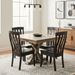 Amish Urbana Single Pedestal Dining Set - Black Chairs and Grey Table - 4 Chairs - Solid Brown Maple