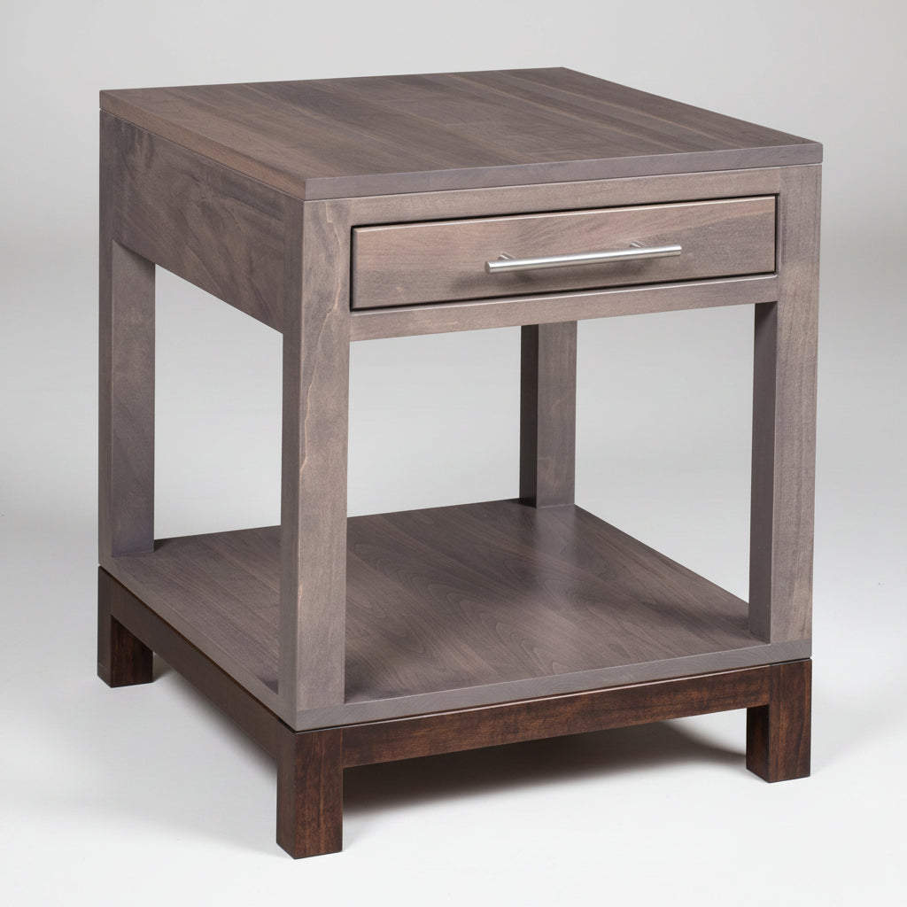 Amish Vienna End Table Modern Contemporary 2-Toned Maple