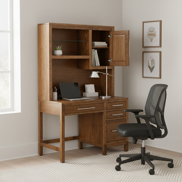 Full Extension Soft Close Slides
Dovetailed Drawers
Soft Close Hinges
Lighted Top w/ Adjustable Shelves