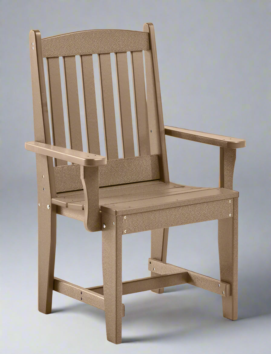 Levi Leisure Mission Arm Chair Amish Poly Mission Armed Dining Chair Front Facing