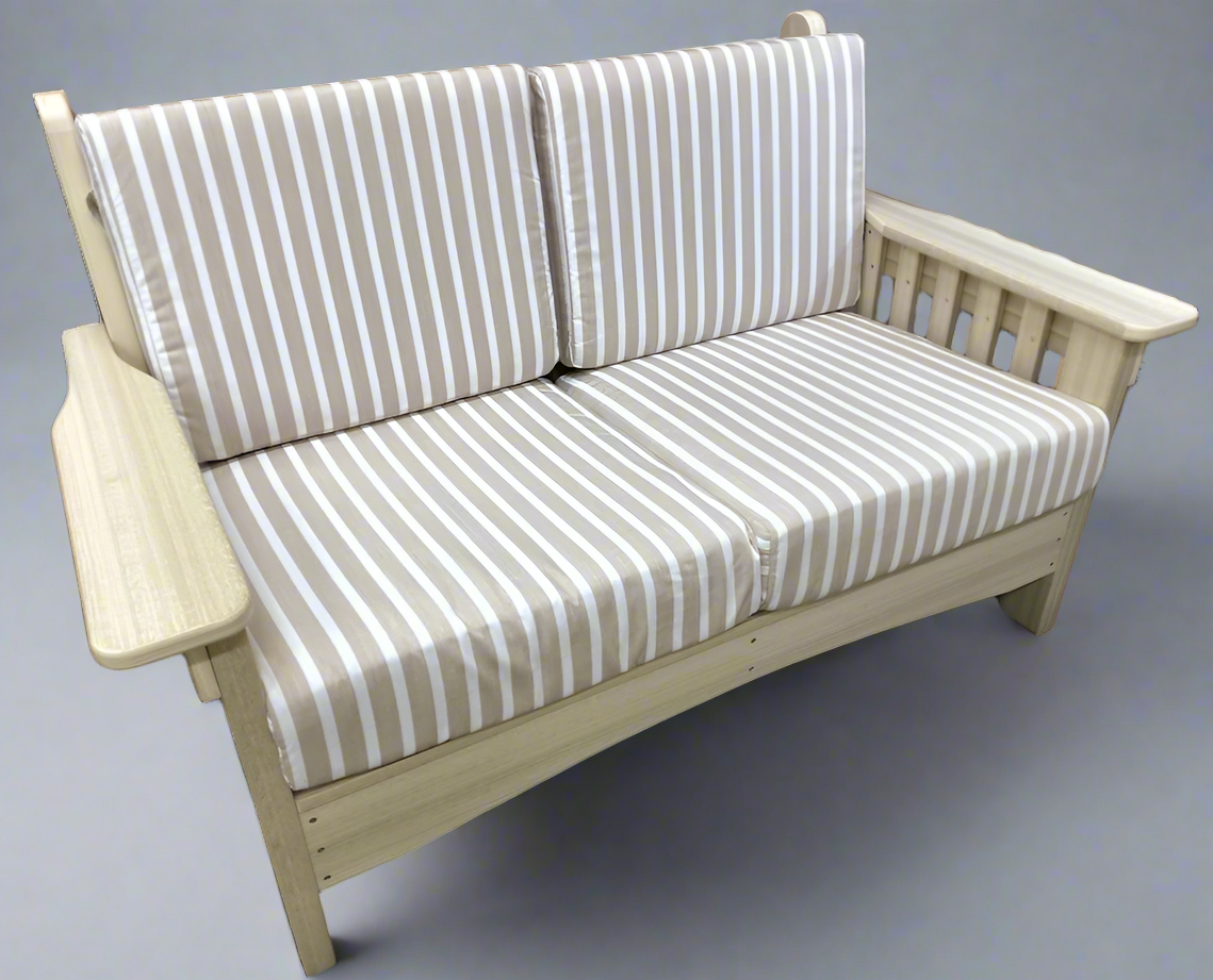 Levi Leisure Mission Upholstered Loveseat Amish Poly Mission Upholstered Loveseat Front Facing