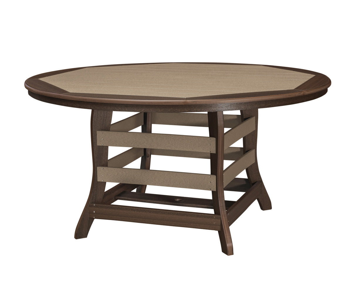 Amish WLP 60 Round Poly Border Table - Walnut Lane Poly - Amish Made 60" Round Poly Table