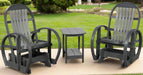 Amish Wagon Wheel Polybent Glider - E-Mar Outdoor - Amish Made Poly Glider 1