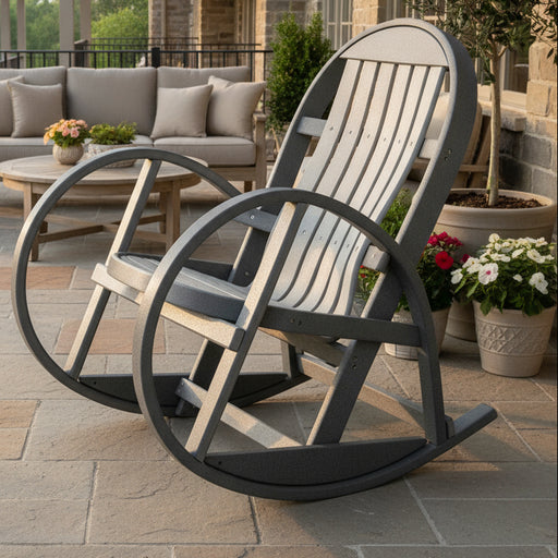 Amish Wagon Wheel Polybent Rocking Chair - E-Mar Poly - Amish Made Poly Rocking Chair