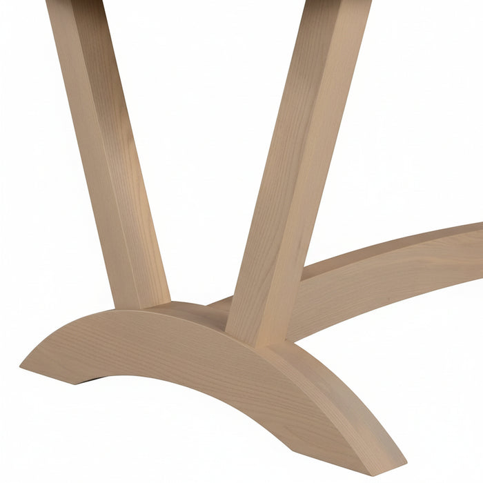 Amish Waldo Double Pedestal Dining Table - Brown Maple - OCS-138 Latte - Amish Trestle Base Table - Close Up Base Photo