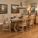 Amish Waldo Double Pedestal Dining Table - Brown Maple - OCS-138 Latte - Amish Trestle Base Table - In-Room Photo