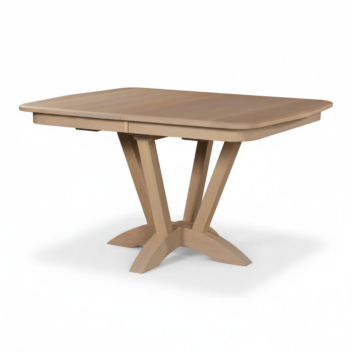 Amish Waldo Single Pedestal Table - Modern Amish Pedestal Table - Brown Maple OCS-138 Latte