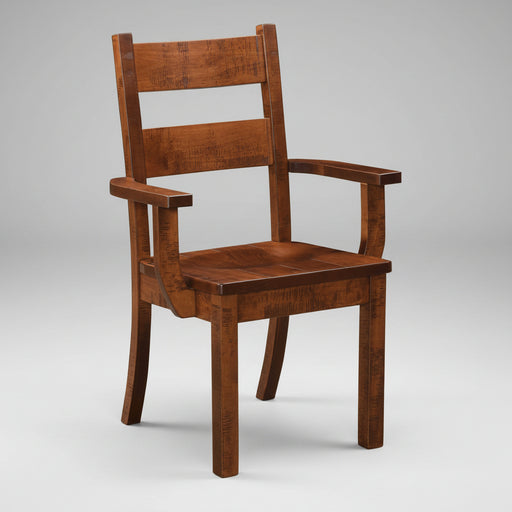 Amish Western Dining Chair - Rough Sawn - Arm Chair