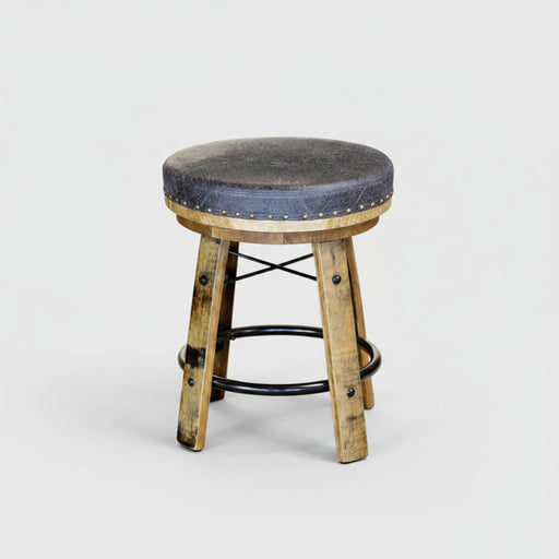 Amish Western Rustic Barrel Backless Barstool 