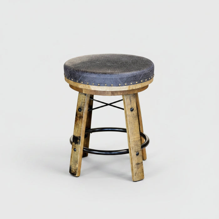 Amish Western Rustic Barrel Backless Barstool 
