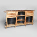 3 Barrel Whiskey Barrel Bar Backside with Storage and Liquor Cabinet Amish Made Front Facing