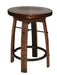 Whiskey Barrel Bar Stool with Wooden Swivel Seat Amish Made Front Facing