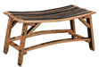 Whiskey Barrel Stave Bench Amish Made Front Facing