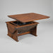 Half Barrel Coffee Table with Lift Top Amish Made Front Facing