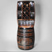 Whiskey Barrel Wine Hutch with LED Lighting, Wine Bottle Storage, Wine Glass Storage Front Facing