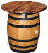 Whiskey Barrel End Table with Barrel Base Natural Burnt Hickory Amish Made Front Facing