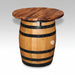 Whiskey Barrel End Table with Barrel Base Natural Burnt Hickory Amish Made Front Facing