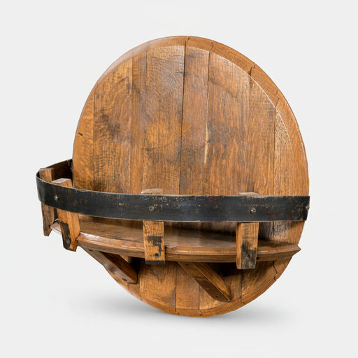Amish Whiskey Barrel Head Shelf