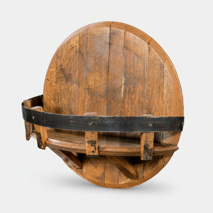 Amish Whiskey Barrel Head Shelf