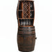 Whiskey Barrel Hutch 7 Bottle Storage with 20 Wine Glass Storage Amish Made Front Facing