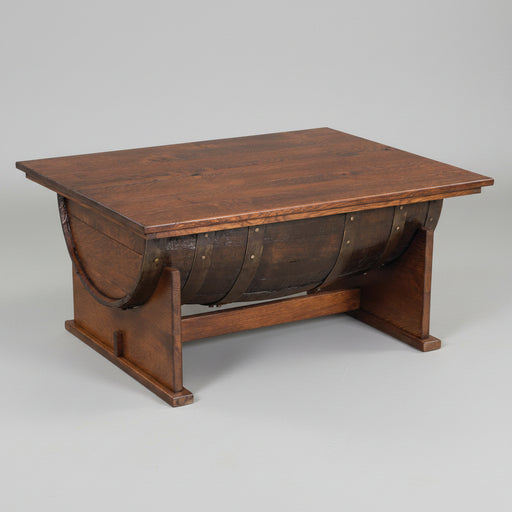 Whiskey Barrel Lift Top Coffee Table Amish Made Front Facing