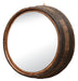 Whiskey Barrel Wall Mirror Amish Made Front Facing