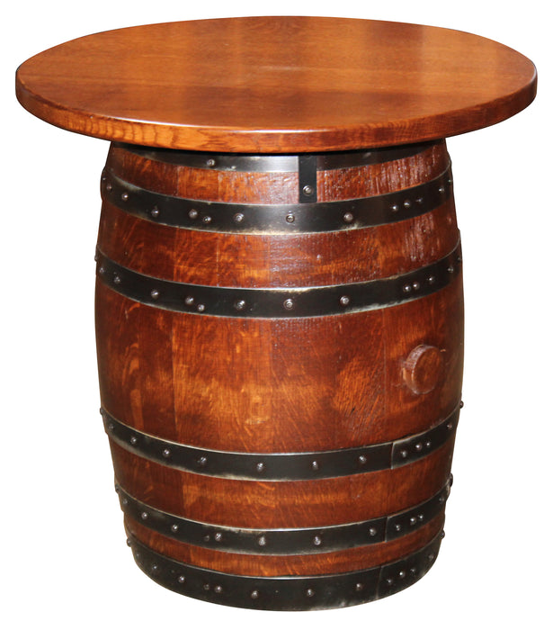 Whiskey Barrel Small Barrel End Table Amish Made Quarter Sawn White Oak 113 Michaels Front Facing